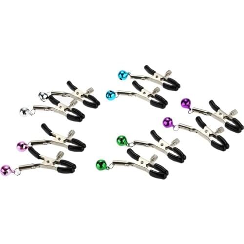 100 Pairs Set Metal Bell Nipple Clamps Flirting Teasing Sex Flirt Bondage Kit Restraints BDSM Slave Nipple Exotic Accessories