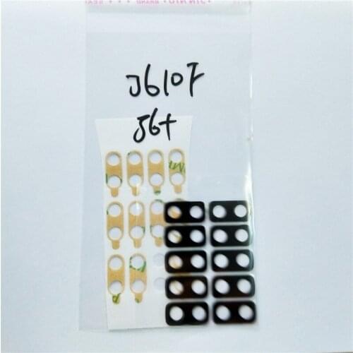 10pcs/lot real glass For Samsung Galaxy J6Plus 2018 J6+ J 6 Plus J610 J610F Back Rear Camera Glass Lens Cover With Adhesive