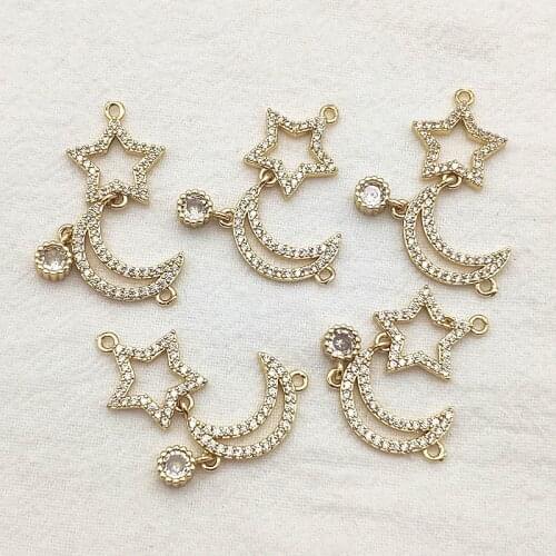 New Arrival! 32X21mm 20pcs Cubic Zirconia Copper Charm For Handmade Necklace Earring DIY Parts Jewelry Findings & Components