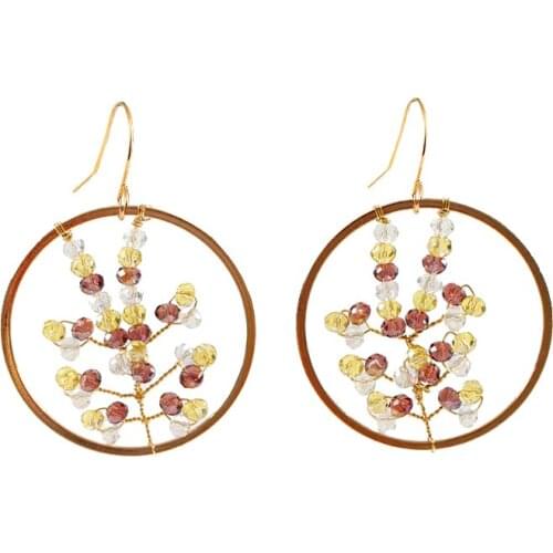 LANFLORA new Korean handmade women earrings Chinese circular earrings copper alloy earrings free shipping