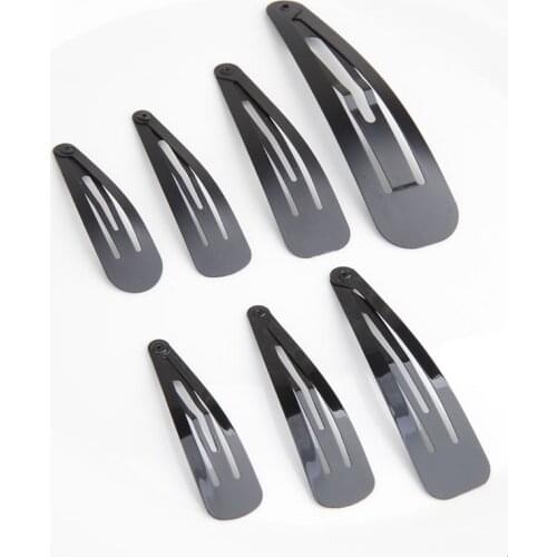 15-30pcs 3-9cm Black/silver paint Metal Snap Clips,Water drop ,lank Baby Clips,For DIY Hair Clips Jewelry Making Base,wholesale