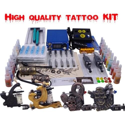 Complete tool set makeup permanent machine set 4 digital tattoo machine tattoo guns starter kit