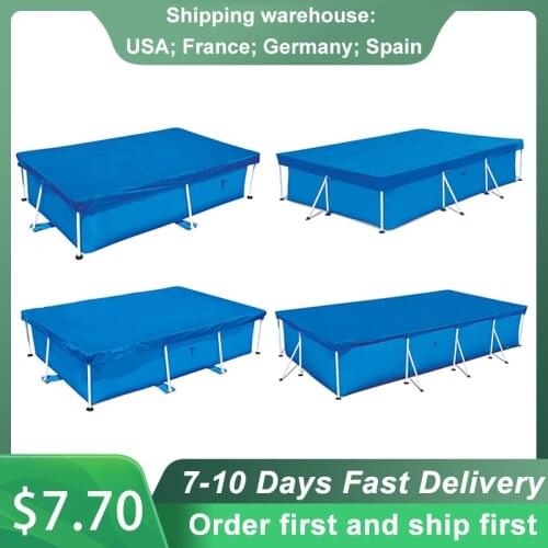 Rectangular Swimming Pool Mat Foldable Polyester Floor Cloth Carpet Cover Dustproof Waterproof For Outdoor Villa Garden Pool