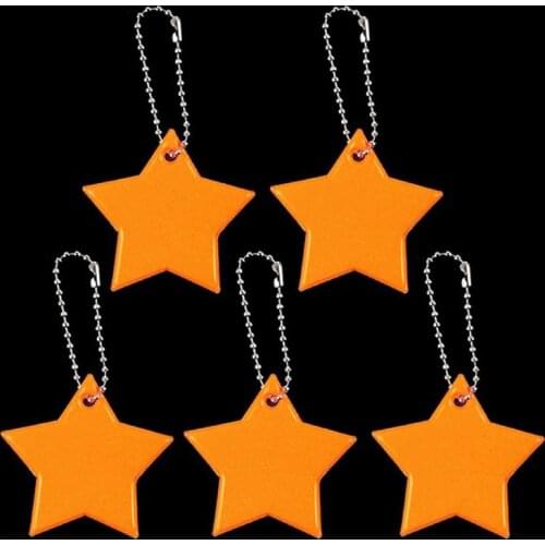 Child Safety Reflector Key Ring Star Ultra Reflective Gear Keychain for Clothing Bags Backpacks Strollers Wheelchairs