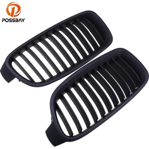 POSSBAY Matte Black Car Front Grilles for BMW 3-Series F30 318i/320d/328iX/330i/335i Sedan 2012-2017 Bumper Center Grills