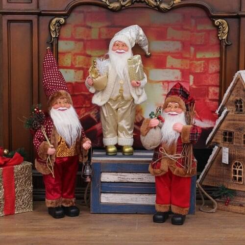 Christmas Decoration Santa Claus Doll 46 cm Standing Sitting Position Various Styles Santa Claus Decoration Holiday Gifts