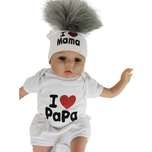 Girl newborn cotton hats baby pom pom photo props i love mama papa childrens kids hat boy toddler girl cap bonnet infant hats