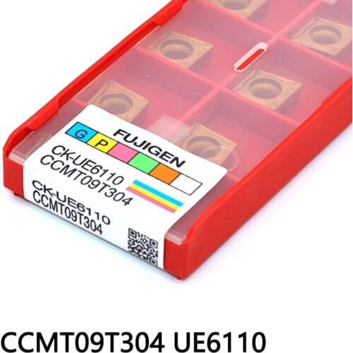 10PCS CCMT09T304 UE6110 Carbide Insert Turning Tools Inserts Cutter Machining CNC Lathe Turning Cutter Tools Blade