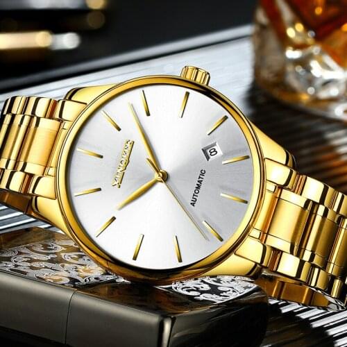 XINQITE Gold Man watch 2020 brand luxury Mechanic Watches Stainless Steel Waterproof Automatic Watch mechanical watch