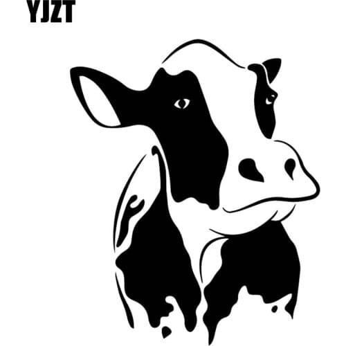 YJZT 13.4CM*16.4CM Cow Decor Car Sticker Vinyl Decal Body Of Car Accessories Black/Silver C4-1274