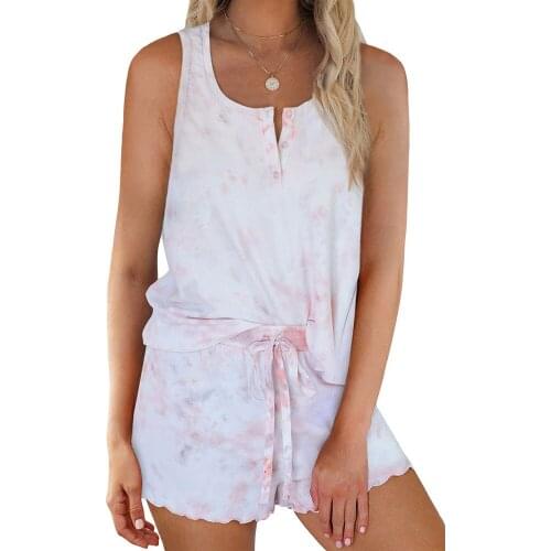 Two Piece Set Women Tie Dye Print Vest Crop Top shorts Suits Tracksuit Casual 2Pcs Outfits Female Summer Clothes Lounge Wear 2XL