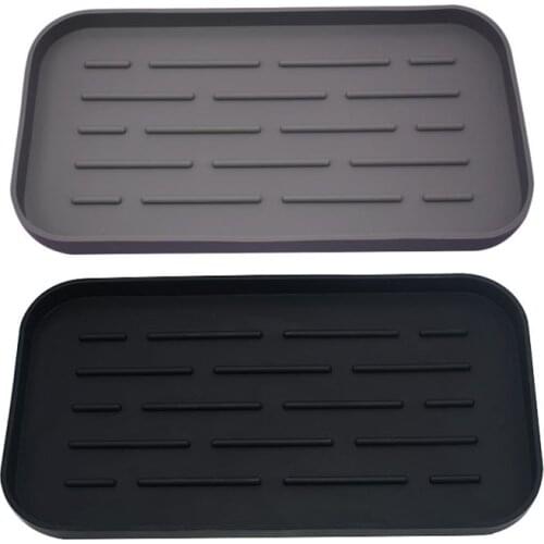 1PC Silicone Drain Tray for Dishes Water Cup Fruit Vegetable Kitchen Sink Organizer Plate Sponge Holder Soap Pads Soap Dispenser