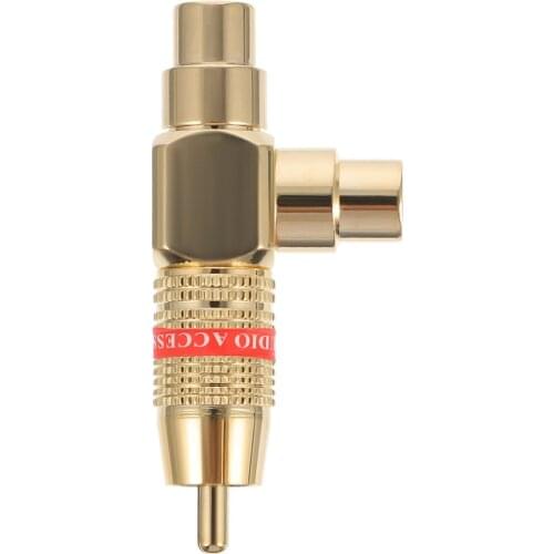 1pc RCA Male to 2 RCA Female T-type Plug RCA Splitter Adapter Connector
