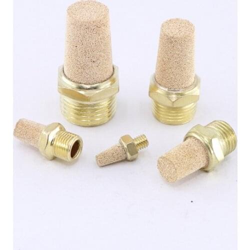 1pcs Pneumatic component solenoid valve muffler Pneumatic BMSL copper muffler flat head long head BSL-01/02/03/04/06 points