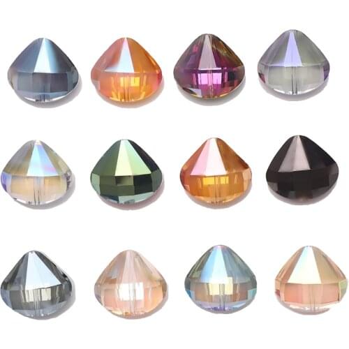 10Pcs Austrian Glass Flat Bead Heart Shape 20mm Crystal Faceted Beads Natural Stone Beading DIY Making Charms Earing Accessories