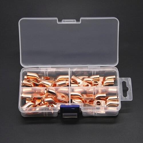 40pcs 8&6AWG 5/16" 3/8" Copper Ring Battery Crimp Terminals Connector Cable Lugs Eyelet 16mm Electrical Supplies Bolt Hole