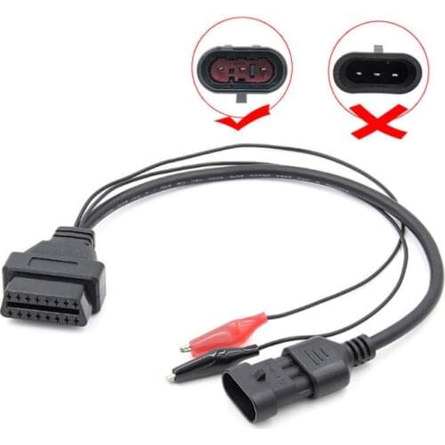 5PCS/Lot For Fiat 3 pin Female Diagnostic Cable For Fiat / Alfa/ Lancia 3Pin to 16 Pin OBDII OBD2 connector Adapter