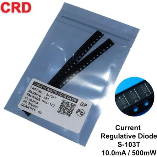 50PCS/LOT CRD Diode kit S-103T 10mA SMD SOD-123 CURRENT REGULATIVE DIODES NEW Free shipping It can be used in LDE lamps