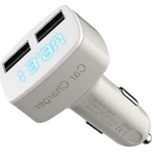 Dual USB port fast charging Car charger 4 in 1 HD LCD display Counter temperature tester Automotive voltage diagnostic device