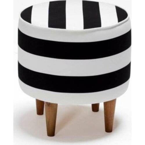 BALTACI MOBİLYA ÇİZGİLİ SİLİNDİR YUVARLAK OTURAK PUF BENCH TABURE