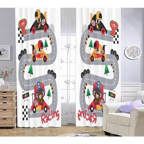 Bebişim Carpet Car Racing Bİ43 Children 'S Room Backdrop Curtain 140x200 cm