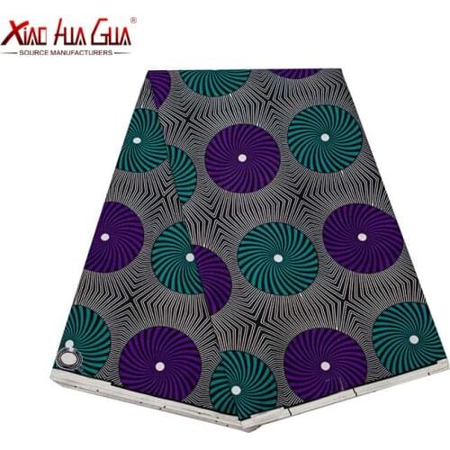 Free Shipping Ankara African Wax Veritable Real Wax Fabric Polyester Sewing Dress Material 6yards/One Pieces FP6274
