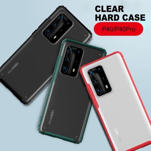 P40 Case for Huawei P40 Pro Cover Soft Silicone Frame Anti-Knock Matte Transparent Hard Case for Huawei P40 Coque