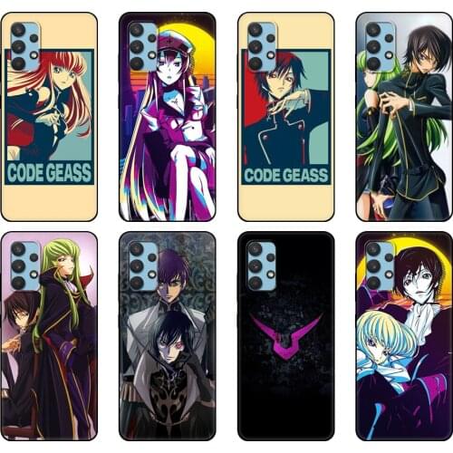 Black tpu Case For Samsung galaxy A12 A22 A32 A42 A52 A72 4g 5g S21 PLUS ultra back cover Japanese Anime Code Geass