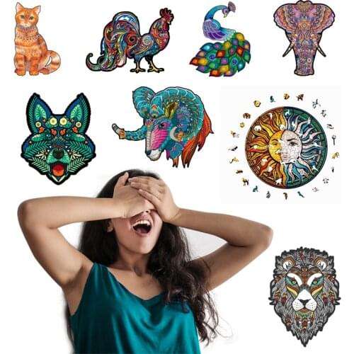 DIY Wood Jigsaw Puzzle Games Toys Animals Unique Adults Children gift EducationalToys Jigsaw Puzzl