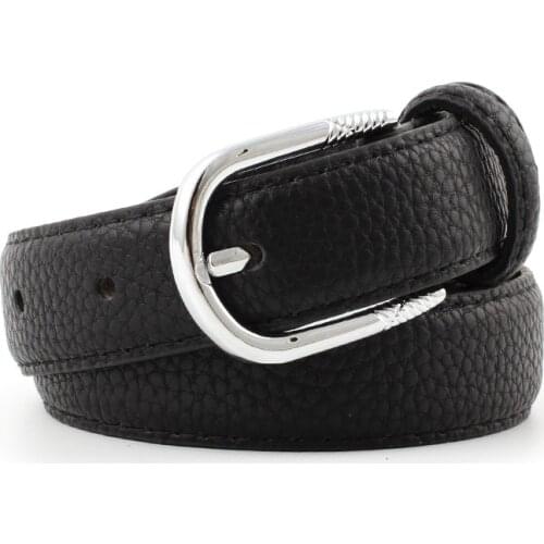 Jeans Litchi Pants Women Casual Wild Silver Buckle Belt Women Fashion Pin Buckle Belt Fo Girl 105CM