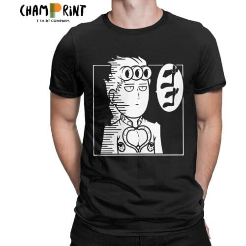 Menacing G ONE PUNCH-MAN Mens T Shirt JoJos Bizarre Adventure Unique Tee Shirt Short Sleeve O Neck T-Shirts 100% Cotton Tops