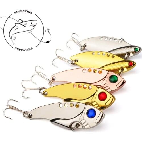 Artificial Metal Bait VIB Spinnerbait Fishing Lures Laser 3D Eyes 60mm/11g Treble Hook Crankbait Bass Spoon Wire Baits Tackle