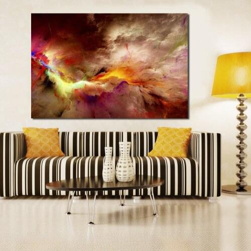 JQHYART Oil Painting Canvas Art Abstract Colors Unreal Clouds Home Decor Wall Pictures For Living Room Modern No Frame Picture