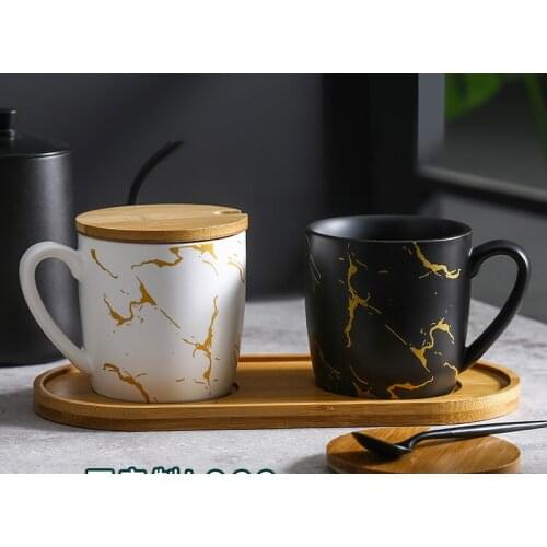 Black and White Marble Gold Ceramic Coffee Cup Nordic Creative Simple Breakfast Milk Tea Cup