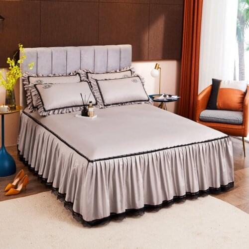 New 100% cotton Quilting queen king size Bed Skirt with rubber Bedspread Bed Sheet lace Bed Cover Pillowcase Bedding Set