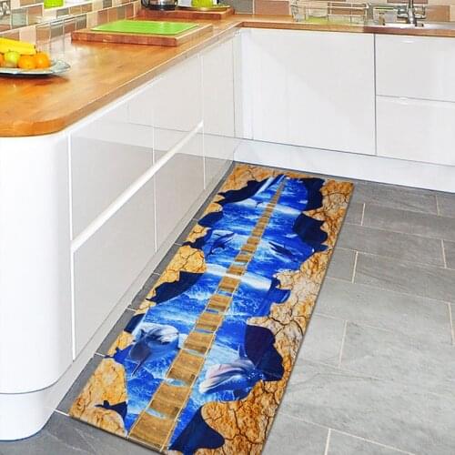 Creative Europe Type 3D Printed Carpet Doormat 60*180cm Hallway Soft Carpets Bathroom/Kitchen Absorb Water Antiskid Mats/Rugs
