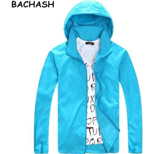 BACHASH New Spring Summer Brand Jackets ultra-thin Zipper mens Windproof Solid Casual Loose Solid Coats For Small Rain With