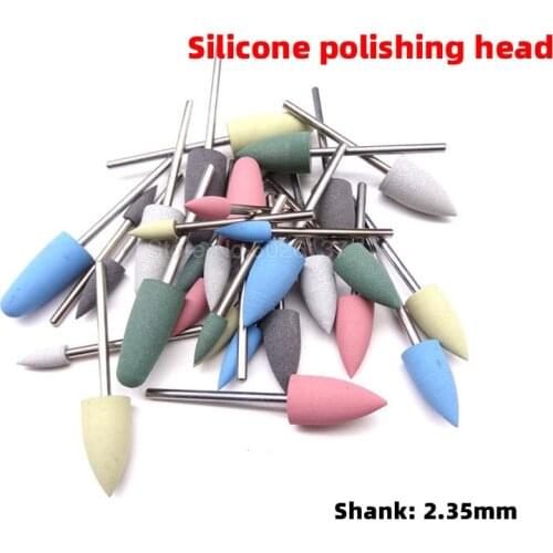 1Pcs 2.35MM Shank Silicone Buffing Polishing Grinding Head For Metal Ceramics Grinder Rotary Tool Bullet Shape Silicone