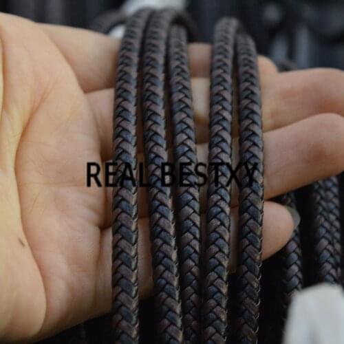 REAL BESTXY 5m/lot Super fiber leather cords 5*4mm black and brown leather cords strap jewelry making leather cord string