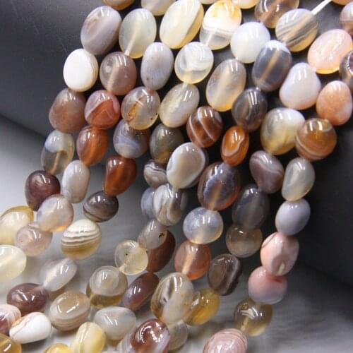Natural Botswana oval pebble agates beads Wholesale Irregular freeform 6-8mm Natural agates stone loose Bead for Jewelry Making