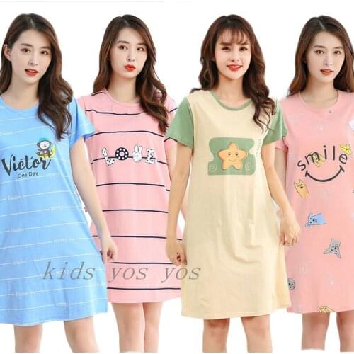 Girls Nightdress Summer Cartoon Nightgown Childrens Clothing Short Sleeved Pajamas Sleep Dress Kids Homewear Teens 12 14 16 18T