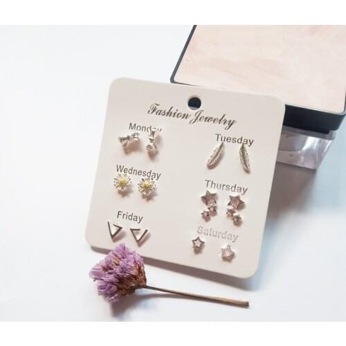 Newest Cute Stud Earring Sets for Women Girls Small Gifts Hot Sale Star Jewelry Female Party Brincos Engagement Brinco