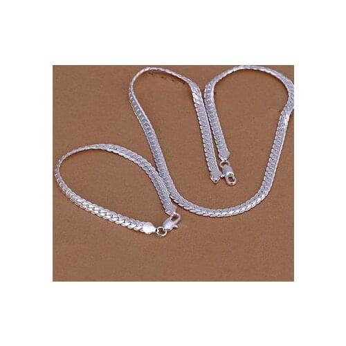 Wholesale! Fashion jewelry, N925 Silver color Bracelet + Earrings sets, HS0 0202