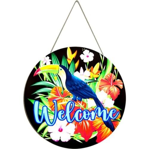 Great Gift High Quality Wrought Iron Welcome Sign Front Door Welcome Wreath Wall Decorations