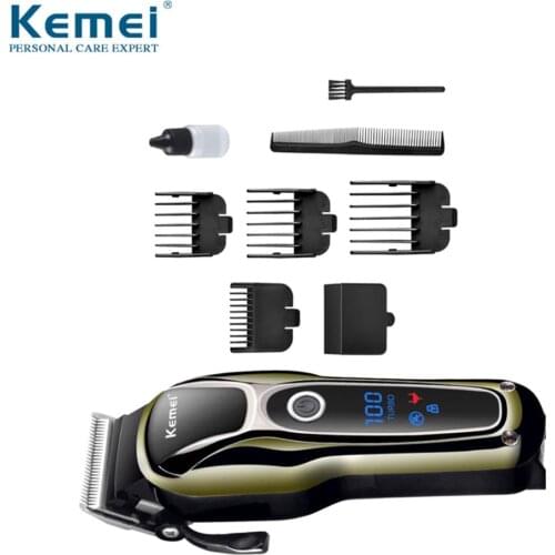 KEMEI rechargeable hair trimmer professional hair clipper hair shaving machine hair cutting beard electric razor 100-240V