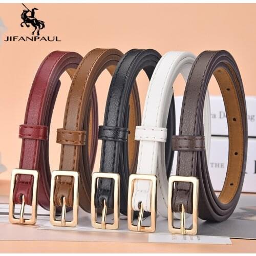 JIFANPAUL Dress Korean Style Trousers Fashion Skirt With Shiny Small Leather Belt Thin belt ladies decorative waist accessories