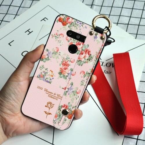 Luxury Neck Lanyard Shell Cover For LG G6 G7 ThinQ Rose Holder Case For LG V20 V30 V50