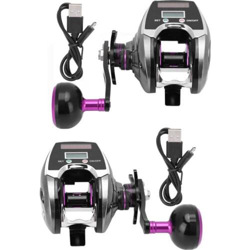 Casting Fishing Reel 8.0:1 10kg Brake Force Solar Digital Display Fishing Reel Rechargeable Single Rocker Fishing Reel