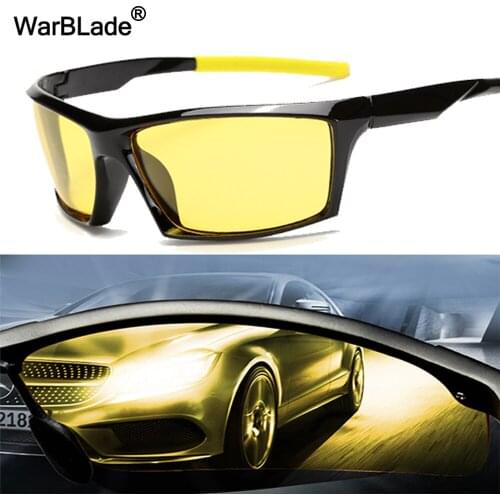 New Night Vision Sunglasses Men Brand Designer Fashion Polarized Night Driving Enhanced Light At Rainy Cloudy Fog Day WarBLade