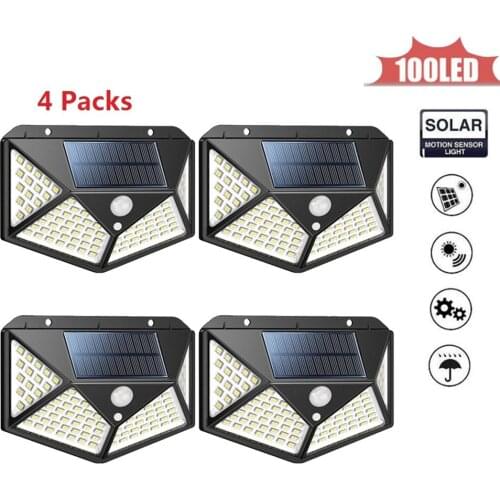 100LED Radar Solar light Motion Sensor LED Solar Lamp Outdoor Waterproof Garden Street Fence Security Decoration Christmas Solar